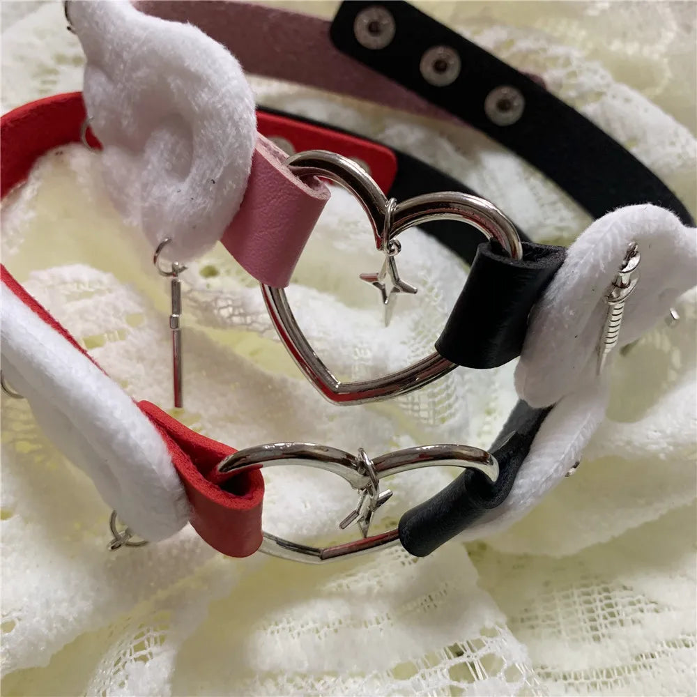 Y2K Angelic Heart Choker