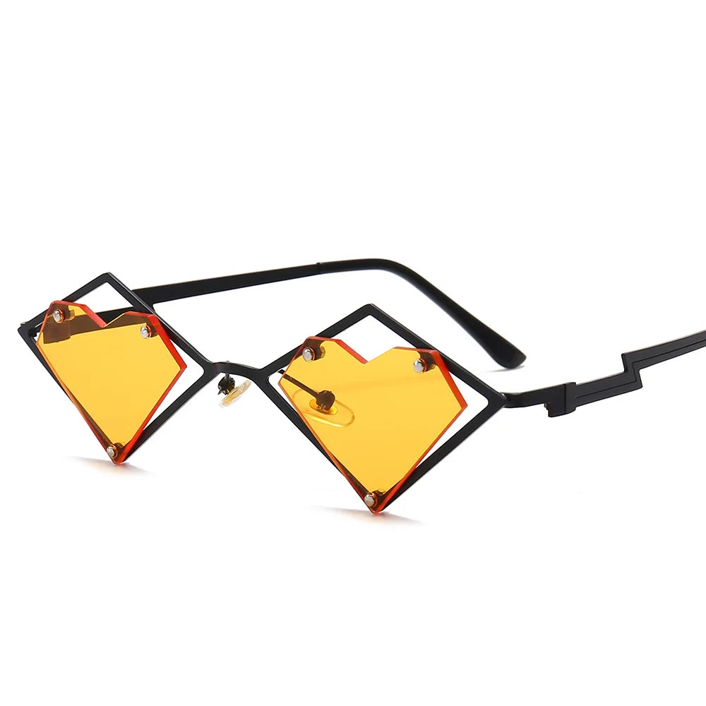 Heart Shaped RImless Sunglasses