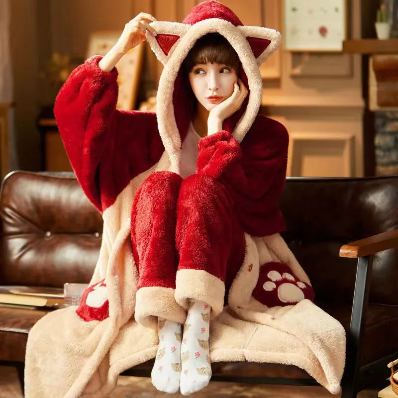 Warm Kawaii Pajamas with Ears