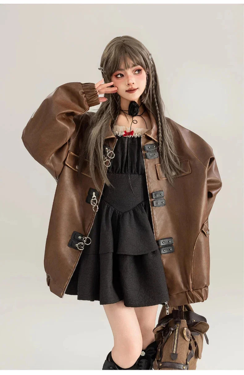 Vintage Oversized Leather Jacket