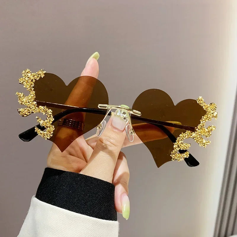 Cute Luxury Rimless Sunglasses