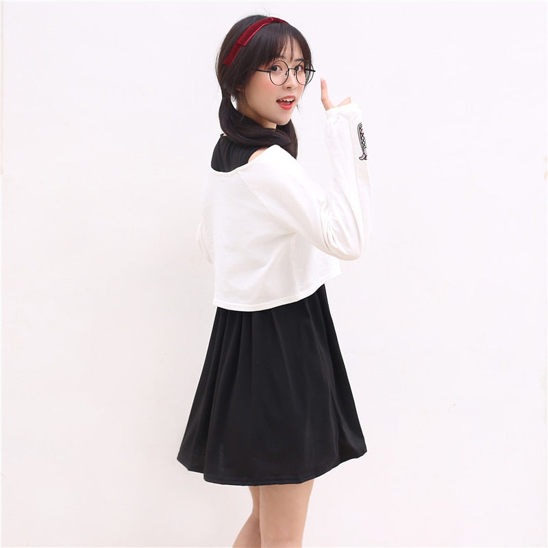 Japanese Style Black Rabbit Clothing Set
