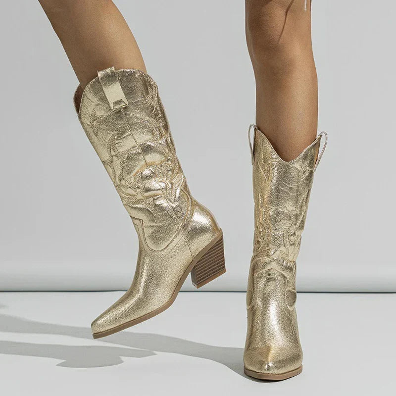 Donisha - Metallic Color Cowboy Boots