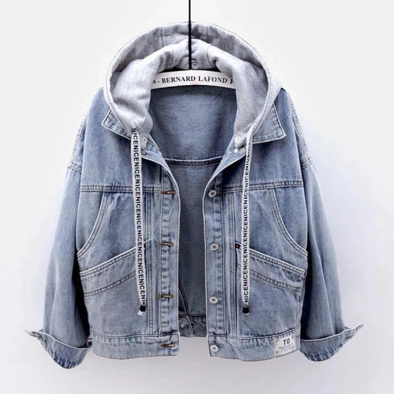 Loose Hooded Denim Jacket