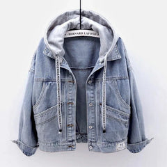 Loose Hooded Denim Jacket