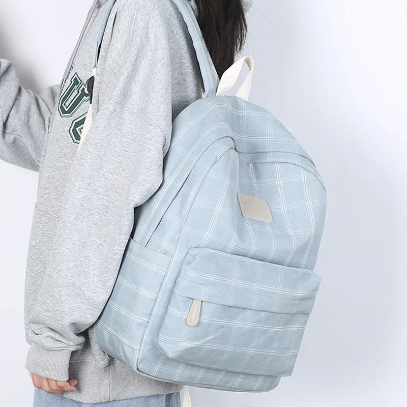 Korean Checkered School Bag