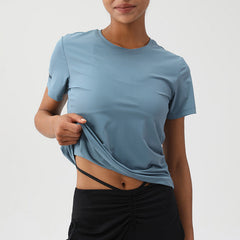Loose Round Neck Women's Sports & Fitness Top