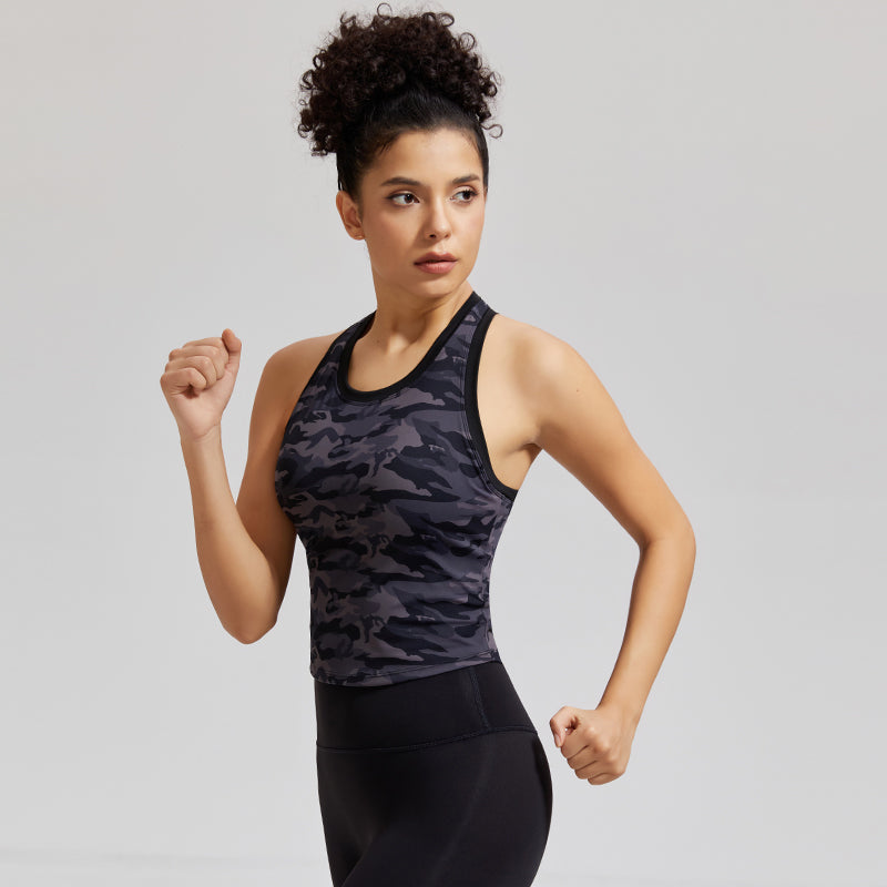 Camo Slim Fit Women's Sports & Fitness Top