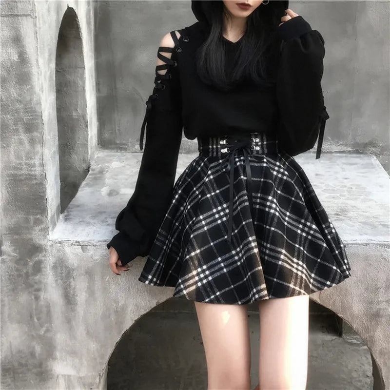 Gothic Lolita Plaid Skirt