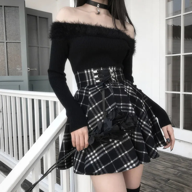 Gothic Lolita Plaid Skirt