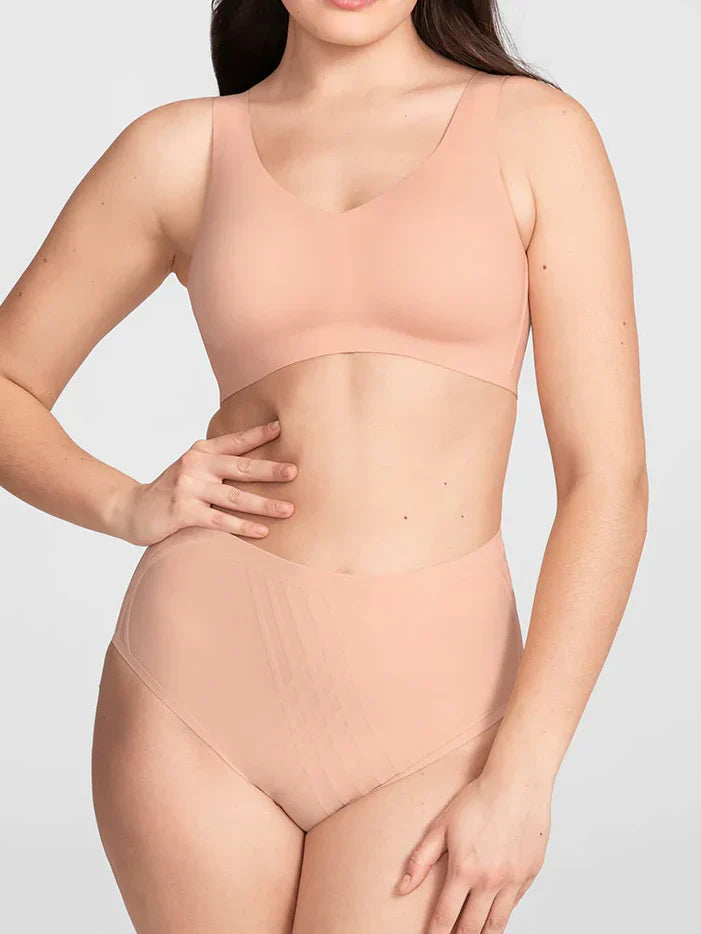 Airy Zero V-Neck Bra Rose+Tan