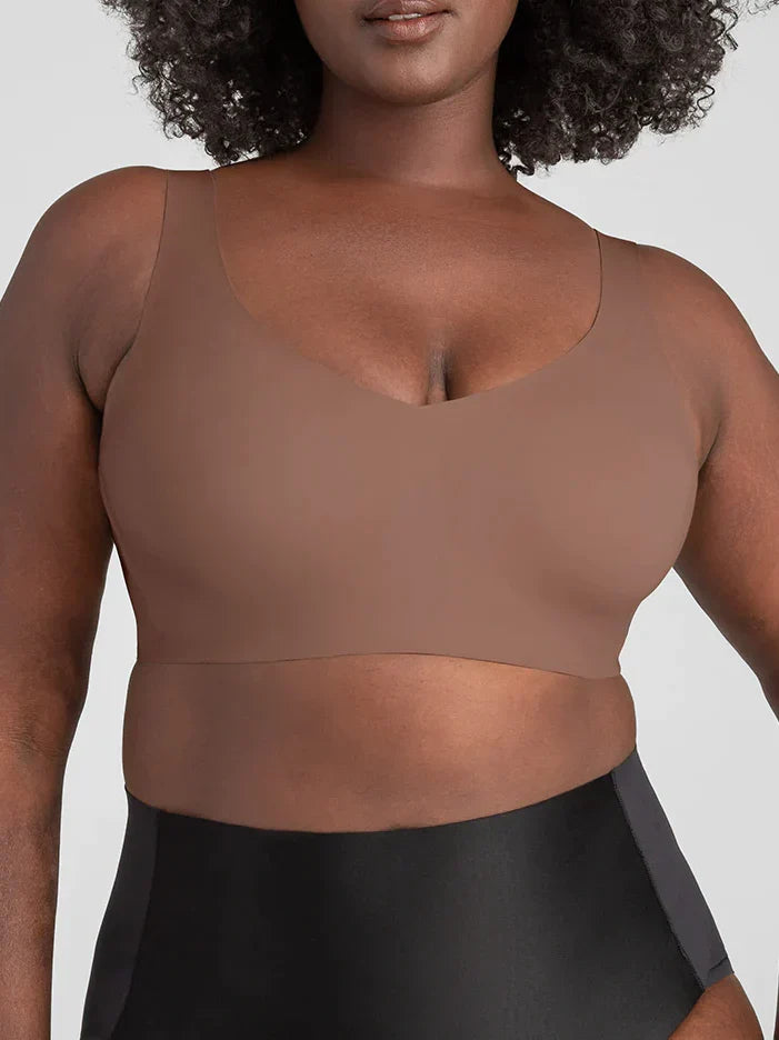 Airy Zero V-Neck Bra Toffee Plus