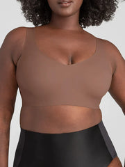 Airy Zero V-Neck Bra Toffee Plus