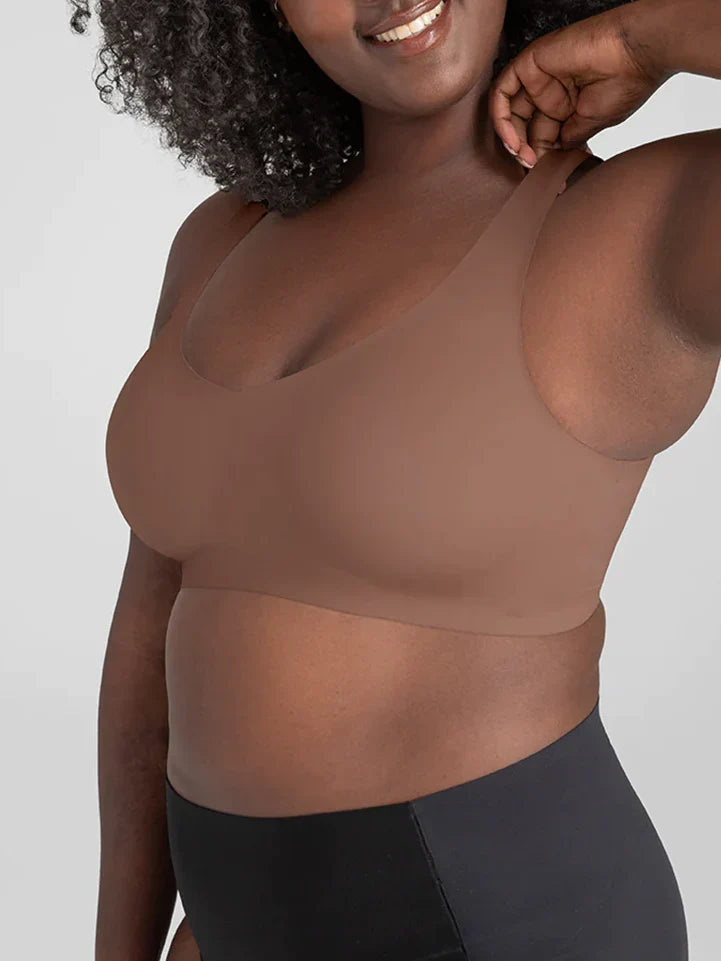 Airy Zero V-Neck Bra Toffee Plus