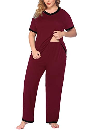 Plus Size Short Sleeve Pajama Sets