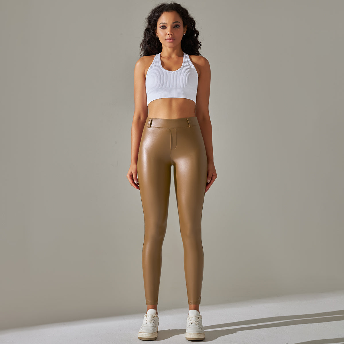 PU Leather High Waist Women's Yoga Workout Leggings