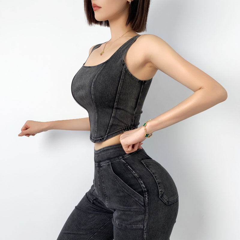 Women's Yoga & Fitness Denim Top