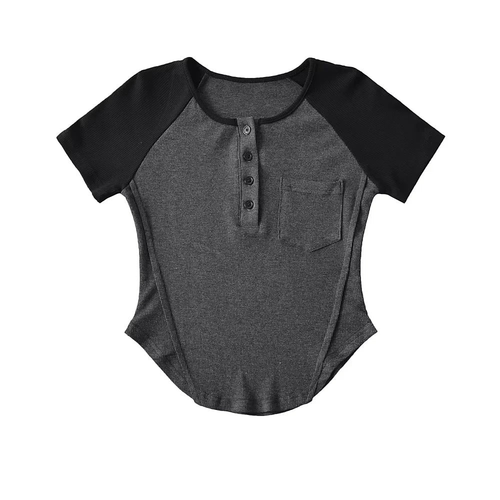 Button Collar Stretchy Women's Sports Yoga Top