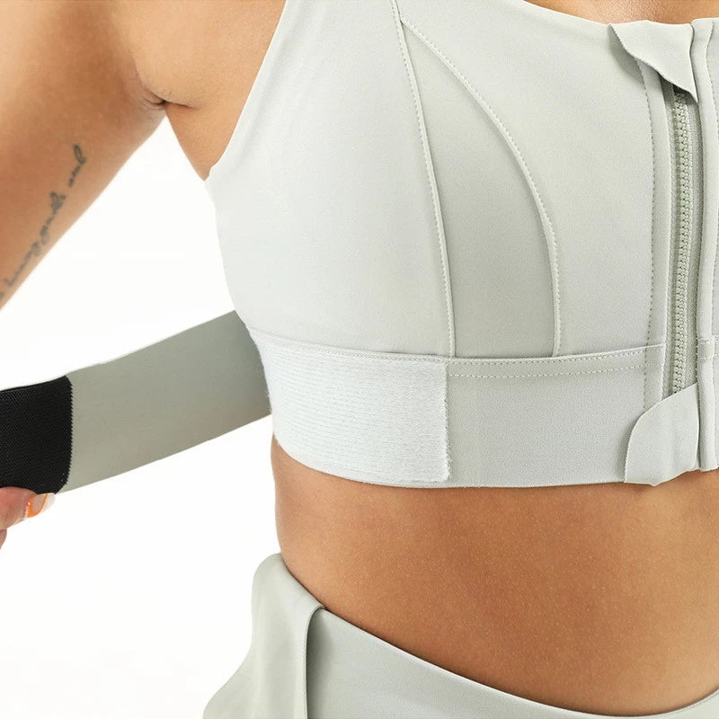 Adjustable Strap Women's Zipper Sports & Yoga Top