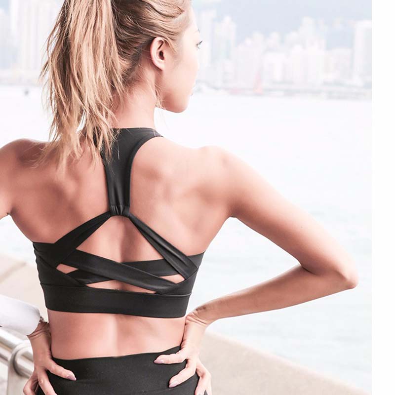 Hollow Out Women's Push Up Strap Yoga & Sports Top