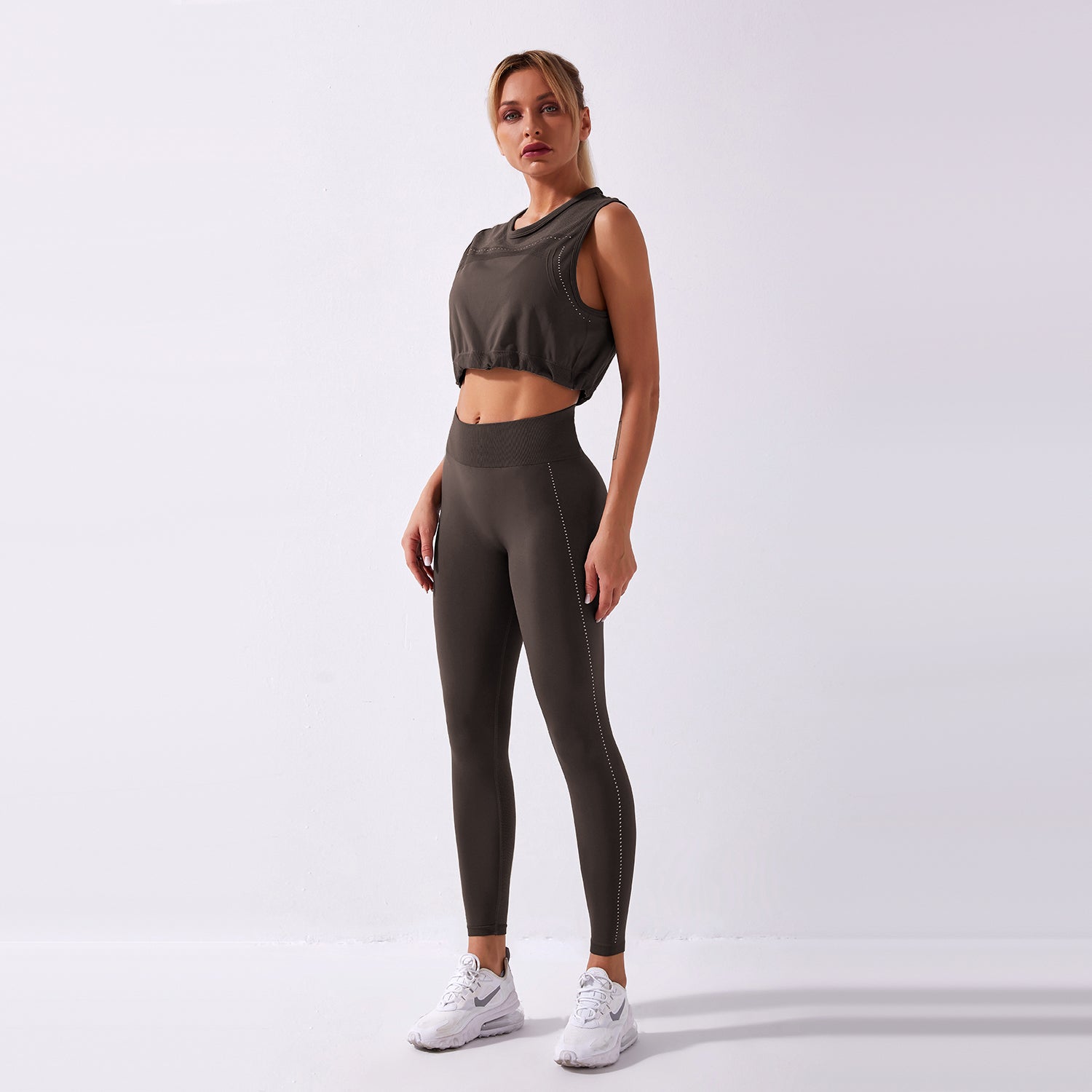 Workout Sets Seamless Drawstring Tank Top & Leggings