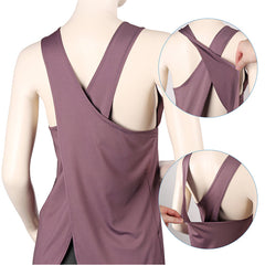 Cross Back Sleeveless Women's Fitness Top