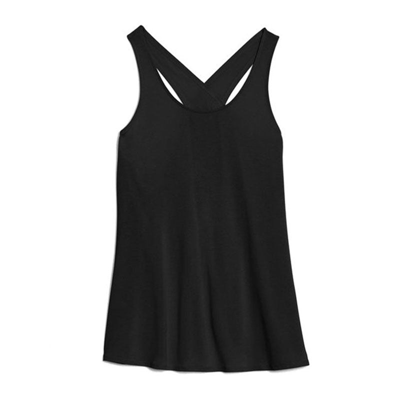 Cross Back Sleeveless Women's Fitness Top