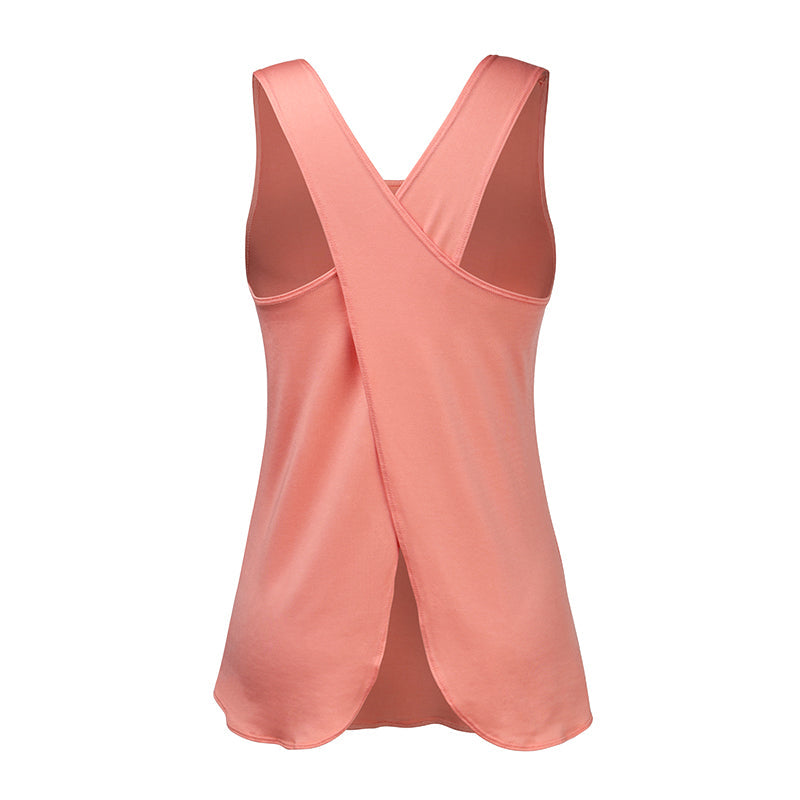 Cross Back Sleeveless Women's Fitness Top
