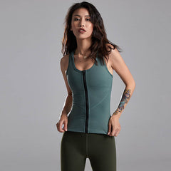 Women's Yoga & Sports Sleeveless Zipper Hooded Tank Top