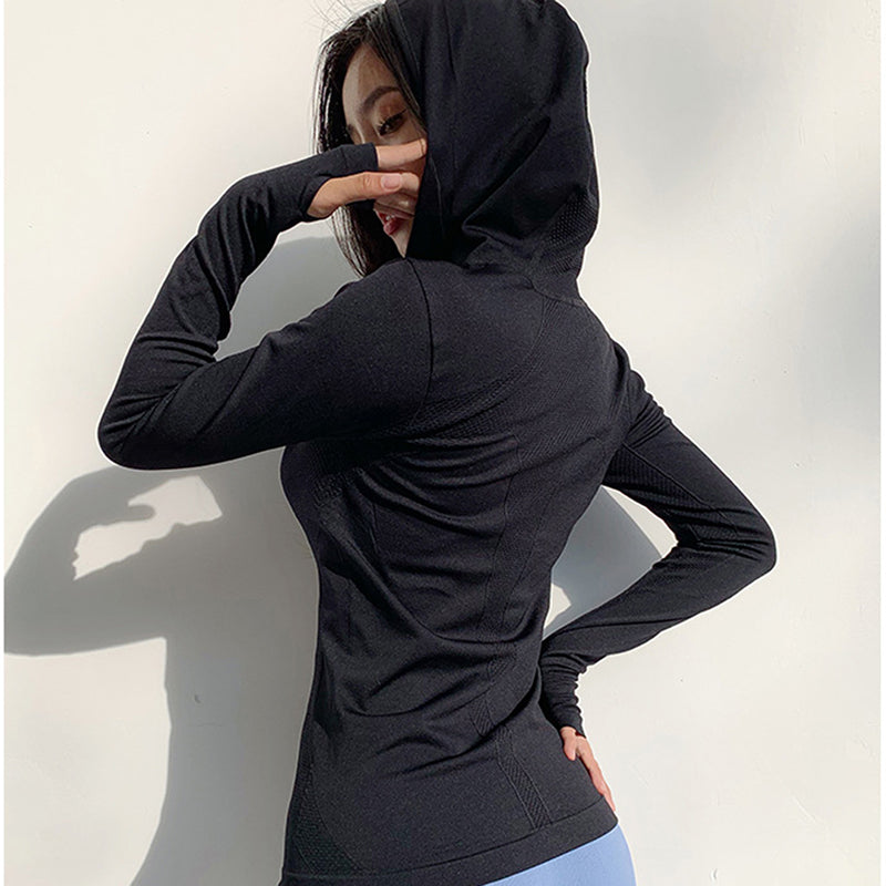 Dry Fit Women's Yoga & Fitness Hooded T Shirt