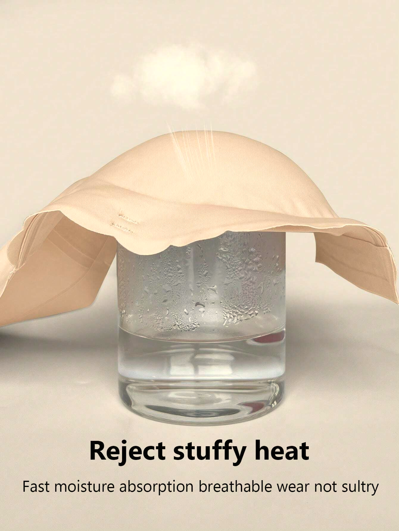 Front Closure Wireless Strapless Bra Beige