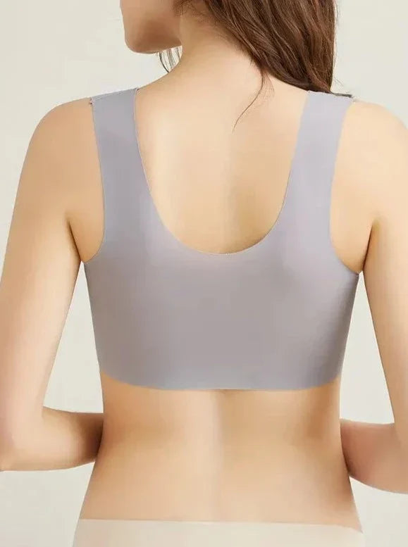 Lace Seamless Wirefree Push-up Pus size Full Coverage Bra Gray