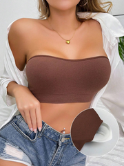 Solid One-piece Strapless Seamless Breathable Comfortable Wireless Bra