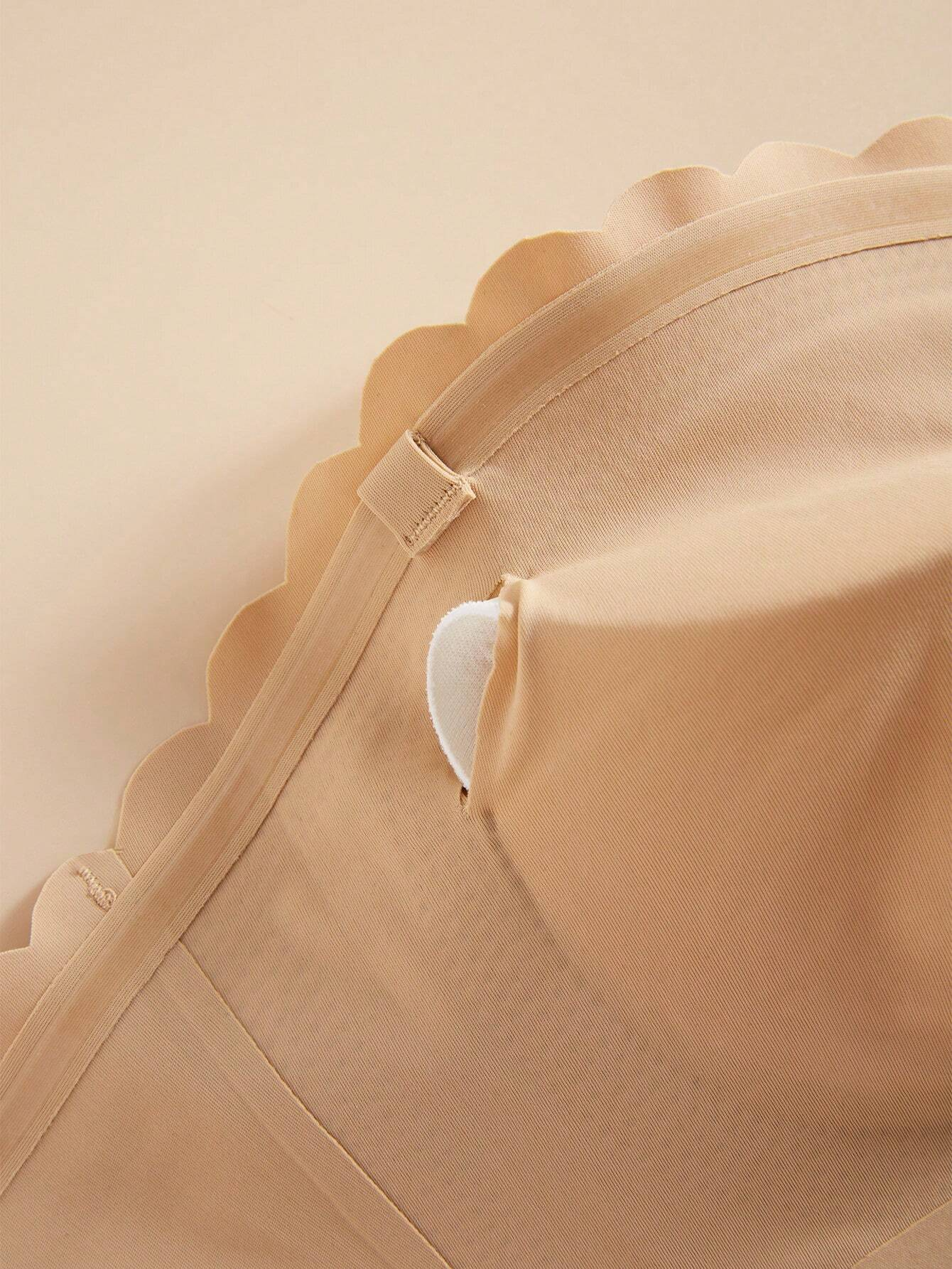 Front Closure Wireless Strapless Bra Beige