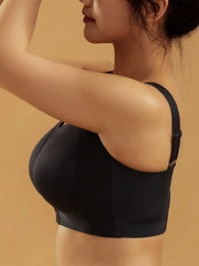 Wire-free Front Button Buckle Bra Black