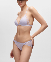 Front closure Lace Mesh Wireless Triangle Racerback Bralette