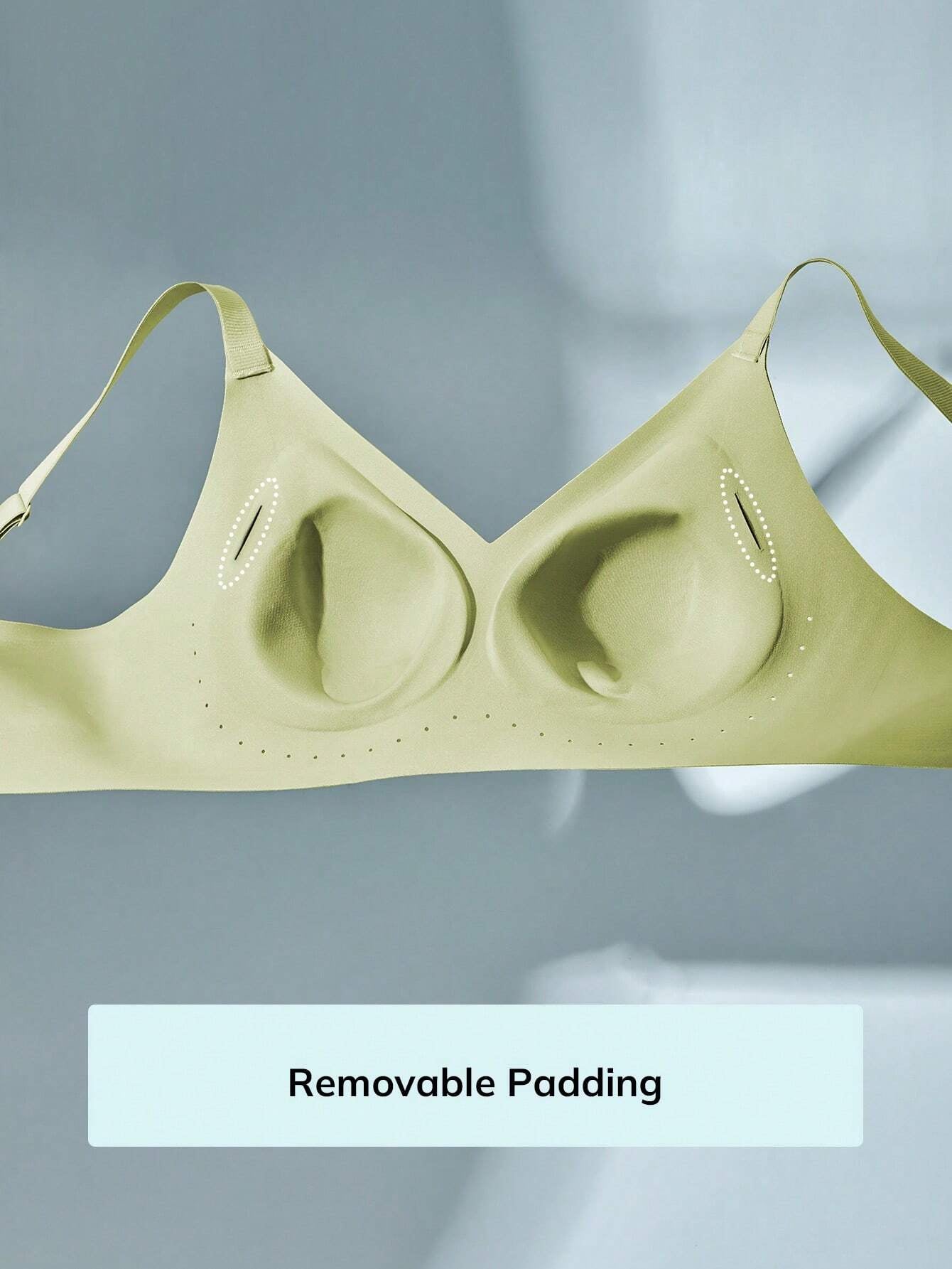 No Show Wireless Plunge Lounge Bra Green
