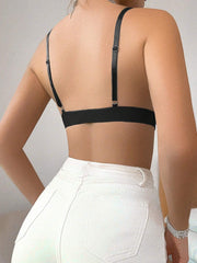 Comfortable Solid Wireless Bra Black