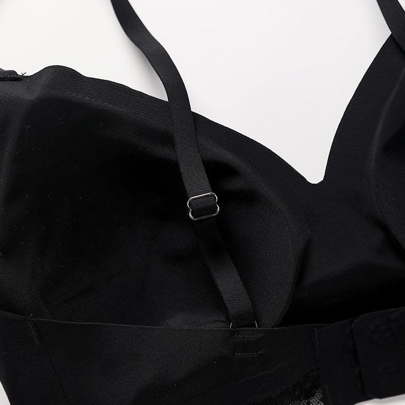 Lace Edge Patchwork Wireless Bra