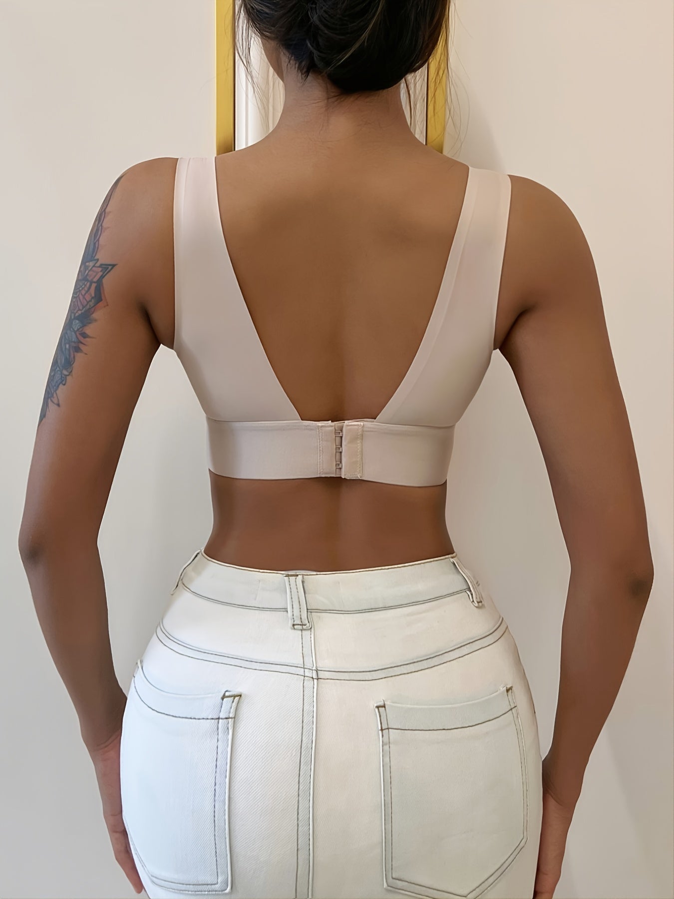 Seamless Push Up Wireless Sports Bralette With Removable Pads bras Beige