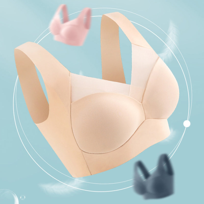 Women's Mesh Seamless Smooth Comfort Wire Free Bra Beige