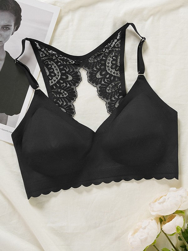 Lace Cut-Out Back Without Steel Ring Wireless Bra