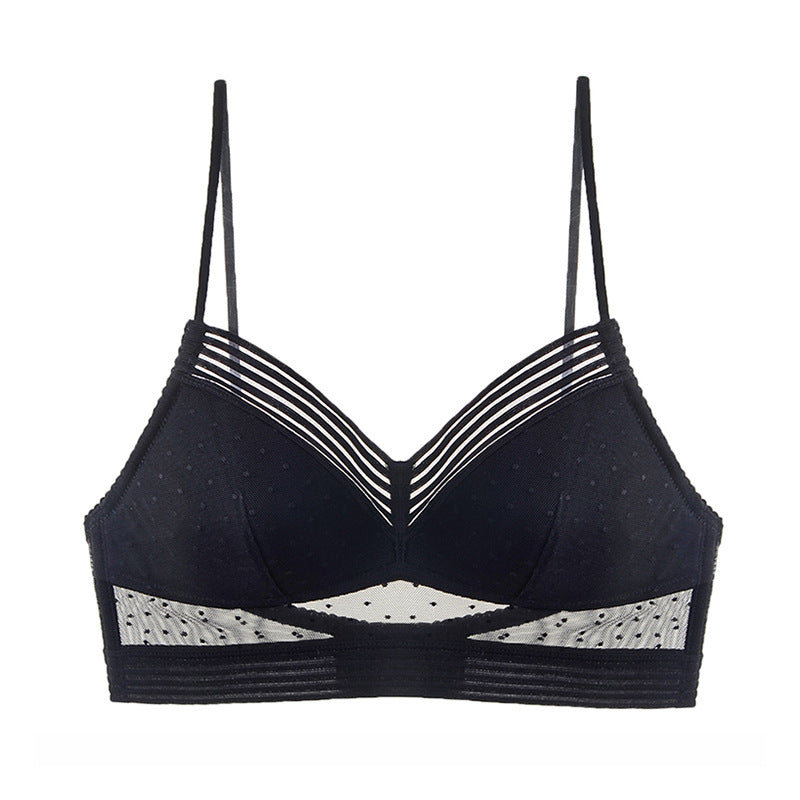 Backless Strapless Bra Push Up Plus Size Bralette Wireless Lace Thin Dots