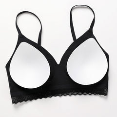 Lace Edge Patchwork Wireless Bra