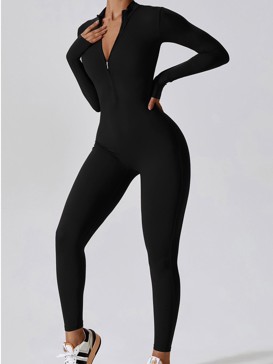 Long Sleeve Zip Jumpsuit