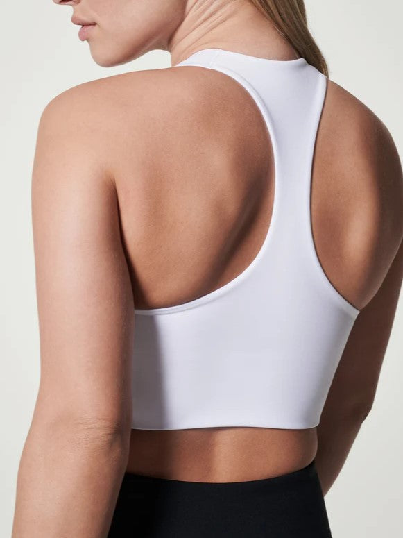 Longline Medium Impact Sports Wireless Bra White