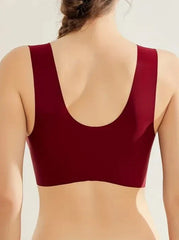Lace Seamless Wirefree Push-up Pus size Full Coverage Bra Red