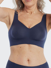 Mid-Rise Neckline Wireless Bra Navy