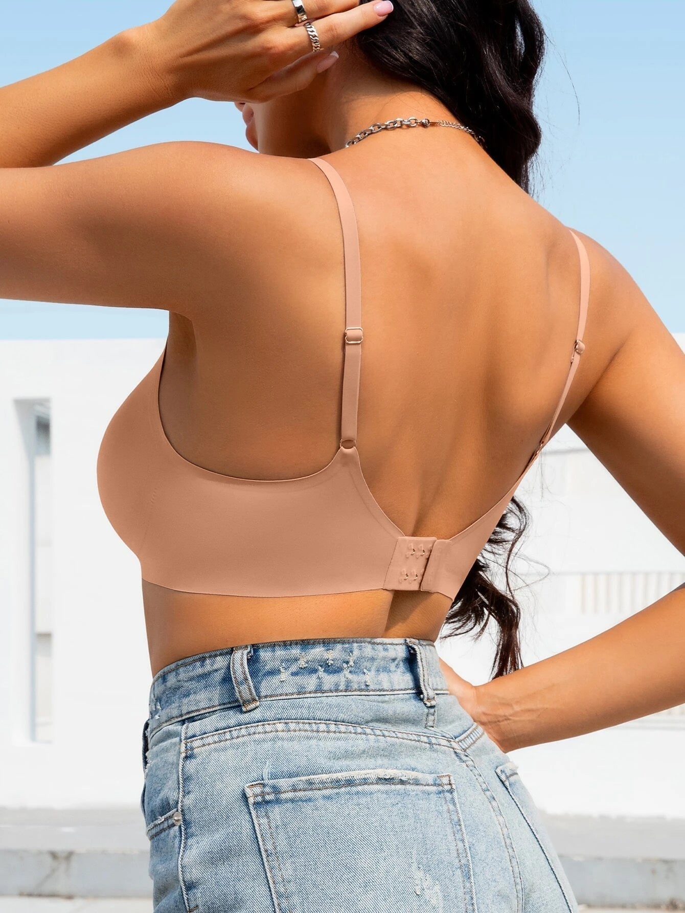 Solid Seamless Bralette LightCoral
