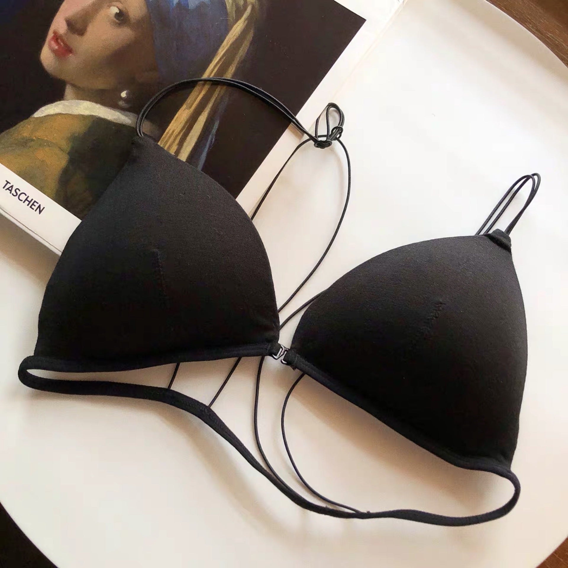 Bralette For Women Wireless Front Buckle Triangular Cup Bra
